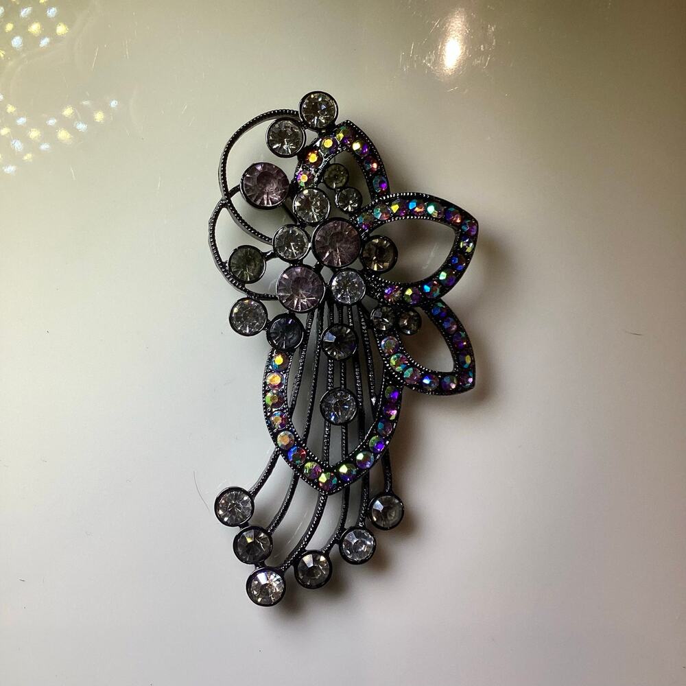 Large Rhinestone Brooch - Picture 2 of 5